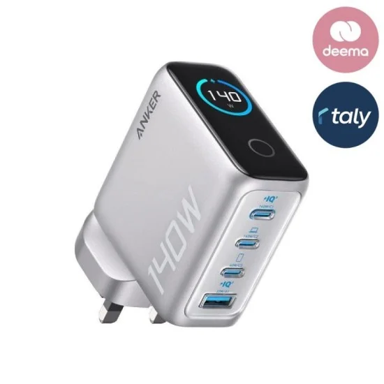 Anker Charger (140W 3C,1A) With Display -Silver